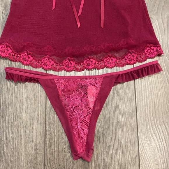 Victoria’s Secret red babydoll lingerie set small - Picture 3 of 15